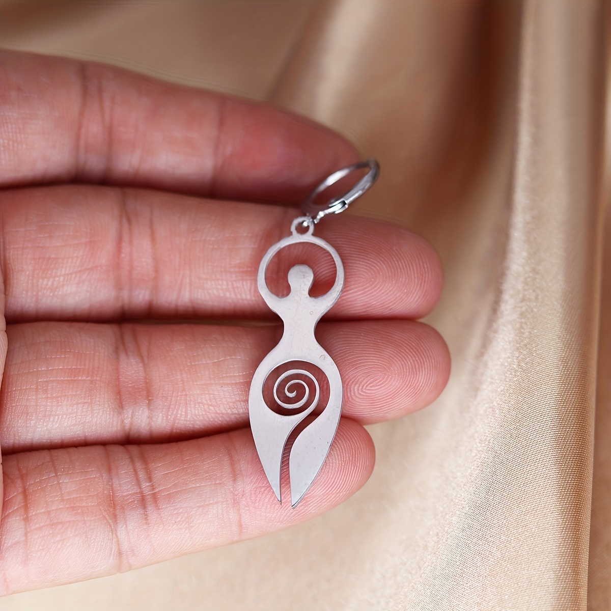 Spiral Goddess Symbol Stainless Steel Earrings — Unique Gift